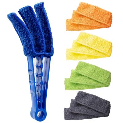 China Viable Blind Stripper Cloth 5 Microfiber Sheaths Shutters Air Conditioner Jalousie Dust Window Groove Cleaning Brush for sale