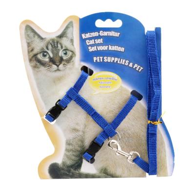 China Padded Adjustable Nylon Dog Kitten Halter Products Cat Pet Collar Traction Harness And Leash For Walking for sale