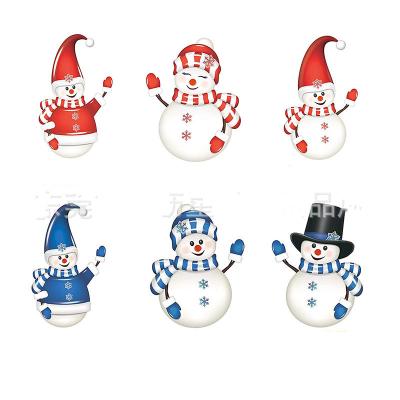 China Easy Installment 6pcs Set Outdoor Cute Snowman Lawn Decorations Christmas Yard Signs Custom Stakes for sale