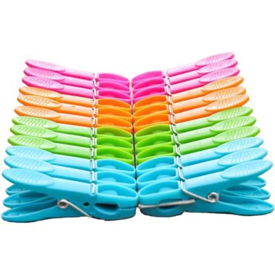 China 24 Pack Durable Plastic Heavy Duty Laundry Clips Air Drying Colorful Pastel Acrylic Clothespin Spring for sale