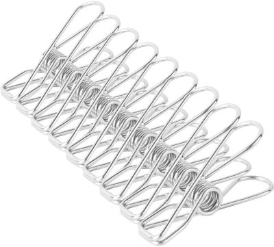 China 20 Pack Durable Universal Wire Rope Staples Hooks Home Office Service Clothespins For Towels Stainless Steel Spring Small for sale