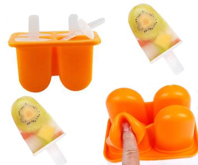 China Resuable DIY Oval Silicone Popsicle Molds Shape Baby Ice Cream Maker Viable Homemade Kids Large Around Bpa Free for sale