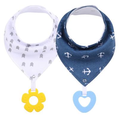 China Washable Drool Teether Toys Soft 100% Cotton Organic Absorbent Bibs Unisex Baby, Muslin Bandana Bibs for sale