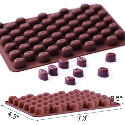 China Disposable Mini Coffee Beans Small Jelly Bean Pastry Candy Fondant 3D Silicone Baking Chocolate Molds for sale