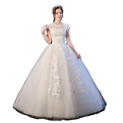 China Breathable In Stock Bridal Ball Gown Wedding Dress Sequins Lace Up Cheap Wedding Dresses Made In China for sale