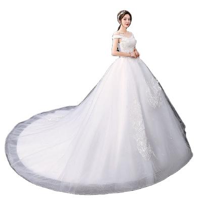 China Women Breathable Ball Gowns Off The Shoulder Wedding Dress Women Bridal Gown Ivory Wholesale Plus Size Wedding Dress for sale