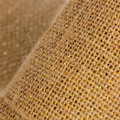 China 100% natural viable burlap gold fabric with jute tablecloth for packing/bag for sale