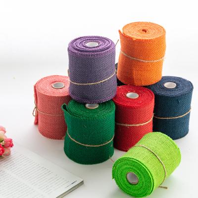 China Qingyun DIY Floral Home Decoration Crafts Black/Pink/Red/Blue/Green Different Color Burlap Mesh Ribbon Mesh Ribbon for sale