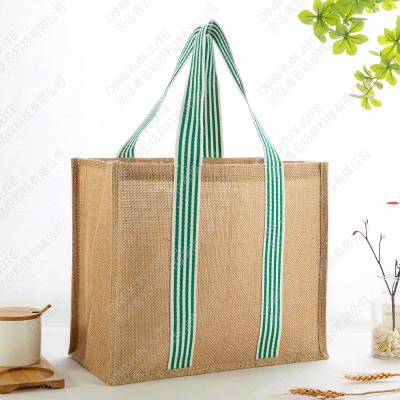 China 100% Qingyun Eco-friendly Hot Sales Customized Eco Friendly Organic Degradable Reusable Jute Shopping Bag for sale