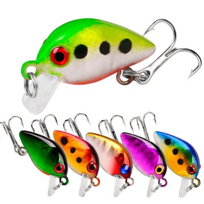 China ABS Plastic 2.6cm Lure 1.6g Crank Fishing Wobbler Floating Artificial Plastic Hard Trout Crankbait Bass Pike Fishing Tackle Bait for sale