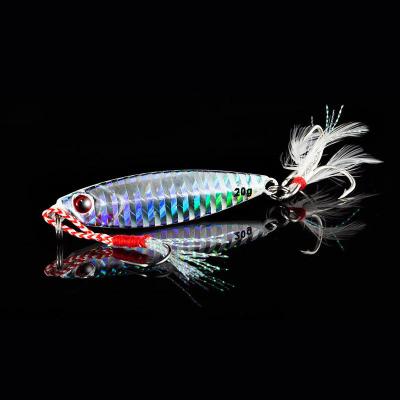 China Fishing Lure Metal Bait 10g 15g 20g 25g 30g 3D Eye Simulation Feathered Swim Bait Slow Building Lures 577429924539 for sale