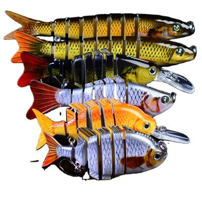 China High Quality ABS Hard Plastic 100G 6pcs Fishing Lure Sets Sea Bass MultiJoint Fish Lures Set for sale