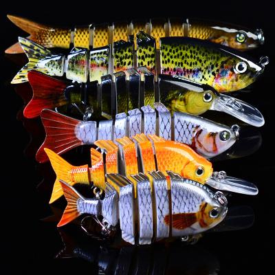 China New Plastic 6pcs Multi-Joint Fishing Lures Set Accessories 100G Crankbait Set Tackle for sale