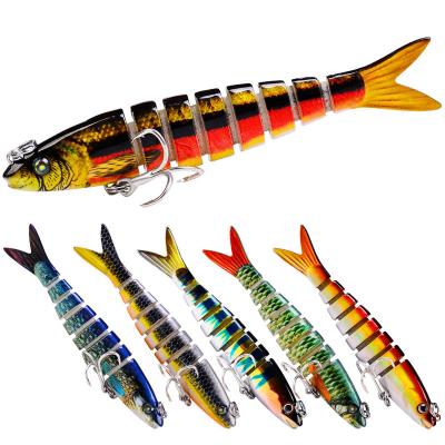 China ABS Isca Fishing 9cm/7g Plastic Artificial Lure 8 Jointed Multi Segmented Swimming Baits Dropshipping Lure Fishing Tackle Trolling Hook for sale