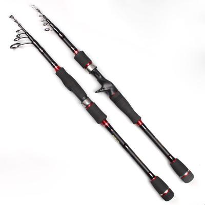 China Carbon Fiber Portable Fishing Rods 1.98m/2.1m/2.4m/2.7m Rod Spinning Casting Pole Telescopic for sale