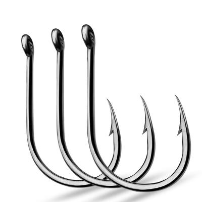 China 100pcs/box Soft Black Color High Carbon Steel Thick Fishhook Barbed Hook Worm Freshwater Fishing Hooks Tackle 3#-15# for sale