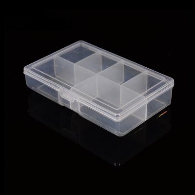 China ABS 6 Grid Plastic Lure Tackle Box 120*77*27mm With Strength Plastic Fishing Lure Fishing Tackle Transparent Visible Bait for sale