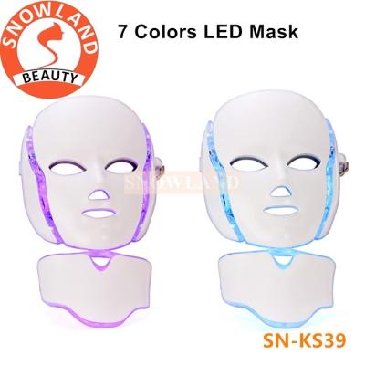 China 7 Colors Photon Therapy LED Light Facial Mask Skin Rejuvenation Face and Neck PDT Facial Mask Beauty Price for sale