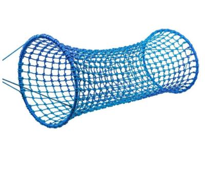 China Plastic Outdoor Playground Hanging Woven Rope Tunnel Suspension Crawl Bridge Climbing Net for sale