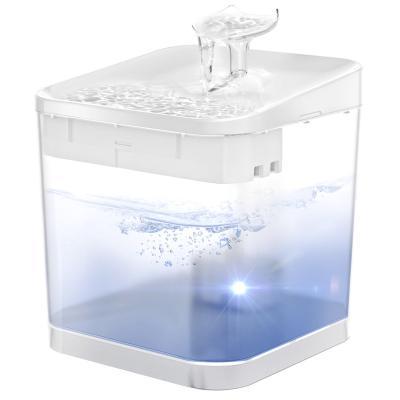 China Cat Water Fountain Water Dispenser Pet 2.2l Automatic USB Automatic Pet Water Fountain Drinking Station With LED Light WF001 for sale