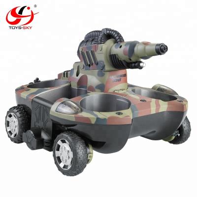 China RC Hobby Super Power Tank Vehicle Battle Stunt RC Car 24883 Amphibious Tank for sale