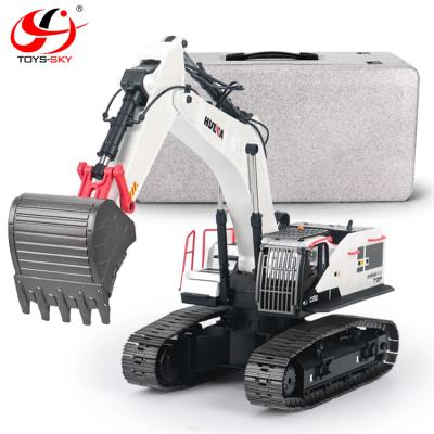 China RC Model Newest HuiNa 22ch Digger Boys Toys 1/14 Metal RC Excavator Engineering 1594 for sale