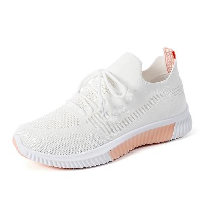 China Anti-Smell Summer Mesh Hollow-out Fly-out Knit Breathable Casual Women's Shoes Sports Shoes for sale