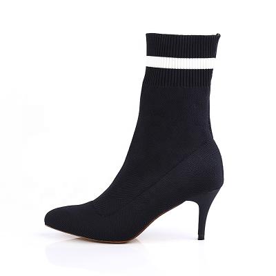 China Custom Made High Quality Anti-Smell Fly Knit Sock Stiletto Boots High Heel Boots For Women for sale