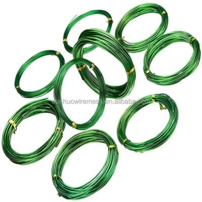 China Easy to form green color bendable craft aluminum wire for jewelry necklace and model bicycles for sale