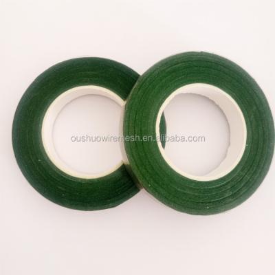 China 12mm x 30yd Adhesive Green Floral Tape and Custom Florist Tape for sale