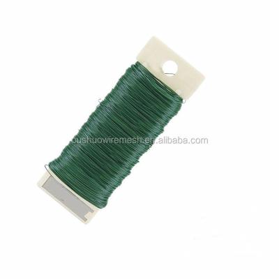 China 22 Gauge Craft Metal Wire Malleable Green Printed Florist Wire For Christmas Craft for sale