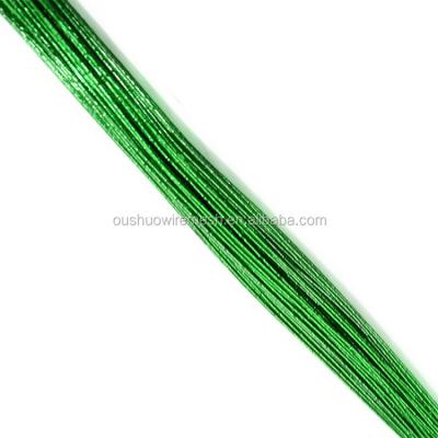 China Flower Making Fabric 20ga Dark Green Covered Floral Wire For Cake DIY for sale