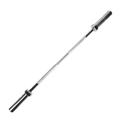 China Barbell Weightlifting Barbell Powerlifting Barbell Chrome Standard Solid Iron Weighted Workout Straight Bar for sale