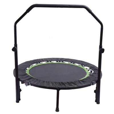 China Max Load 150kg Rebounder Bounce Trampoline with Handlebar and Safety Guard Adjustable Foldable Fitness Trampoline Fitness Exercise Equipment for sale