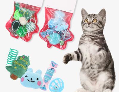 China Amazon Sustainable Cat Kittten Interactive Toys Sock Set For Cat Playing Toys Christmas Gift Set For Cat Kitten for sale