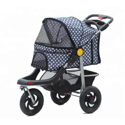 China Wholesale Sustainable Easy Fold 3 Wheel Luxury Outdoor Pet Cat Dog Carrier Stroller for sale