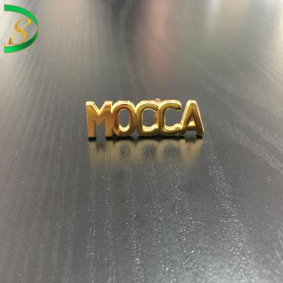 China Luxury Good Quality Metal Logo Plate For Bag Parts Brand Garment Letter Floating Logo for sale