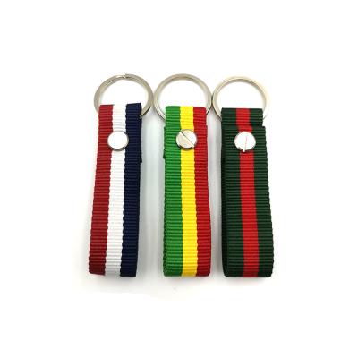 China High quality Europe three-color ribbon main chain wrist custom layard key chain custom logo for sale