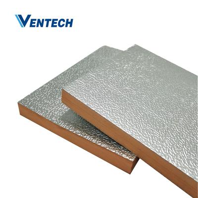 China Modern Aluminum Foil Fiberglass Phenolic Foam Preinsulated Phenolic Air Duct Panel for sale