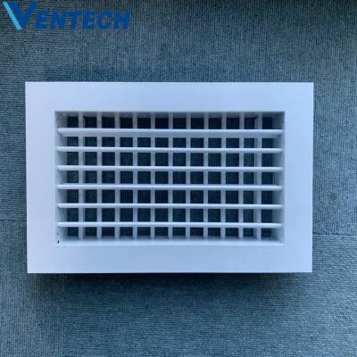 China Easy Installtion HVAC Double Deflection Aluminum Air Grille With Adjustable Blades for sale