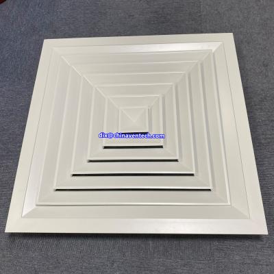 China Easy Installtion Square HVAC System Ceiling Air Diffuser Ventilation 4 Way Vents Diffuser for sale