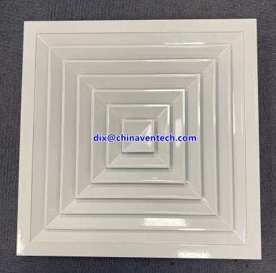 China Easy Installtion Supply 4 Way HVAC Square Inlet Ceiling Canopy Aluminum Air Diffusers With Damper for sale