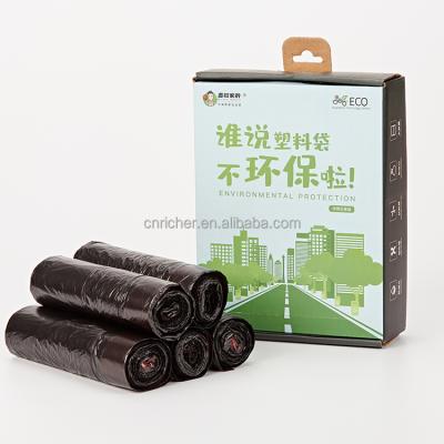 China BIODEGRADABLE Colorful 15pcs/roll Ready To Ship Garbage Bag Michael Family Brand Biodegradable Drawstring Waste Bags for sale