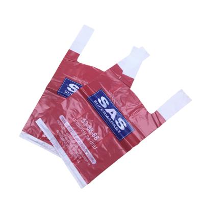 China BIODEGRADABLE T-shirt Bag Biodegradable Material Plastic Bag Vest Shopping Carrier Bag for sale