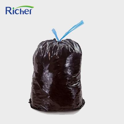 China 55 Gallon Recyclable HDPE Heavy Duty Heavy Duty Plastic Trash Bag Drawstring Garbage Bag for sale