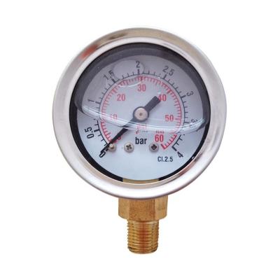 China SS304 China Supplier 1000 Bar Gauge Liquid Pressure Gauge for sale