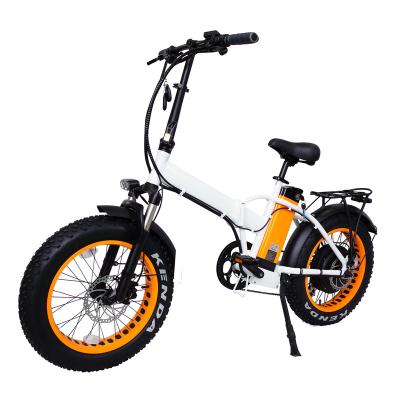 China Aluminum alloy 20 inch 48v 350w/500w/750w cheap price fat tire electric folding bicycle with stand for sale