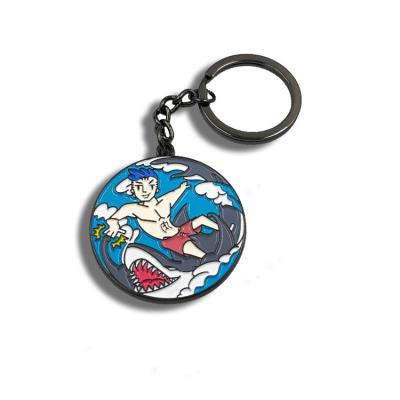 China Promotion Gift Customized Creative Pendant Key Chain Zinc Alloy Metal Key Chain Sublimation Painting Personalized Metal Key Chain for sale