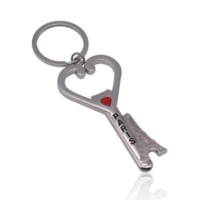 China Wholesale Iron Metal Lathe Metal Love Bottle Opener Key Chain Custom Bottle Opener for sale