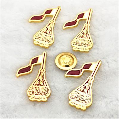 China Wholesale Custom Made National Day Gifts Qatar Emblems Africa Badges Round Shape Pin Badge Logo Design Good Quality Car for sale